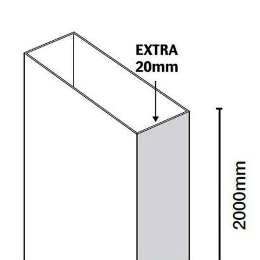 Merlyn 10 Series Pivot Extension Profile Extra 20mm - M108EXTPV - Envy Bathrooms Ltd