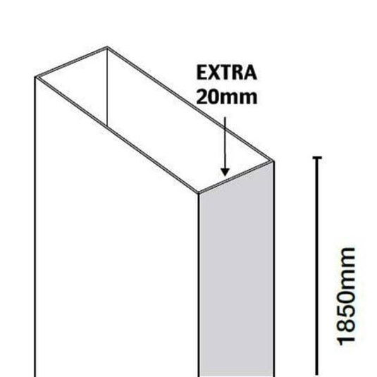 Merlyn 10 Series Quadrant Extension Profile Extra 20mm - M108EXTQU - Envy Bathrooms Ltd