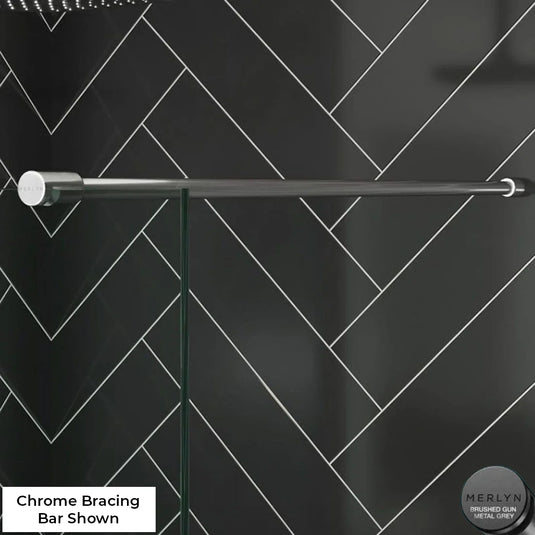 Merlyn 1000mm Wetroom Horizontal Bracing Bar - Brushed Gunmetal - N126BGM - Envy Bathrooms Ltd