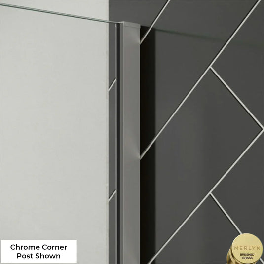 Merlyn 2000mm Wetroom Corner Post Profile - Brushed Brass - 8WCRBBR - Envy Bathrooms Ltd