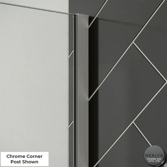 Merlyn 2000mm Wetroom Corner Post Profile - Brushed Gunmetal - 8WCRBGM - Envy Bathrooms Ltd