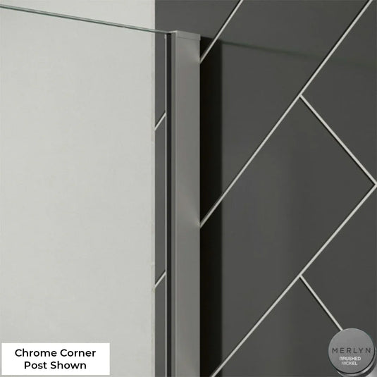 Merlyn 2000mm Wetroom Corner Post Profile - Brushed Nickel - 8WCRBN - Envy Bathrooms Ltd