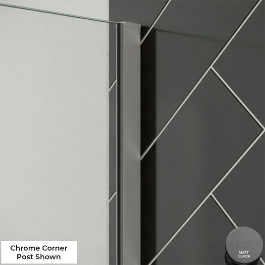 Merlyn 2000mm Wetroom Corner Post Profile - Matt Black - 8WCRMB - Envy Bathrooms Ltd
