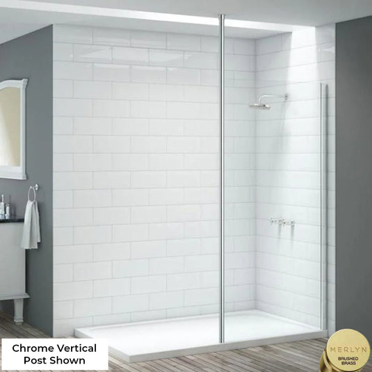 Merlyn 3000mm Vertical Post - Brushed Brass - 3MCPBBR - Envy Bathrooms Ltd