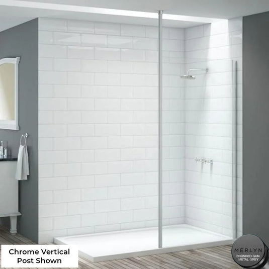 Merlyn 3000mm Vertical Post - Brushed Gunmetal - 3MCPBGM - Envy Bathrooms Ltd