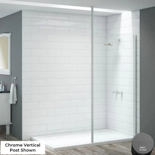Merlyn 3000mm Vertical Post - Matt Black - 3MCPMB - Envy Bathrooms Ltd