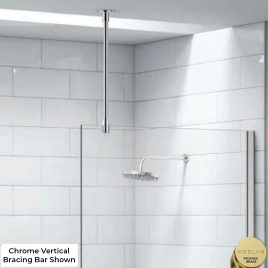 Merlyn 400mm Vertical Ceiling Bracing Bar - Brushed Brass - CBB440BBR - Envy Bathrooms Ltd