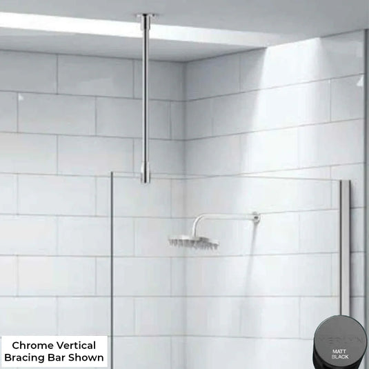 Merlyn 400mm Vertical Ceiling Bracing Bar - Matt Black - CBB440MB - Envy Bathrooms Ltd