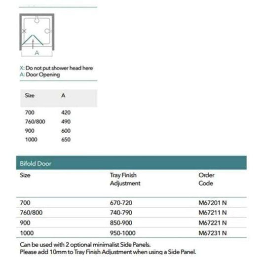 Merlyn 6 Series 1000mm Bifold Shower Door - Chrome - M67231 N - Envy Bathrooms Ltd