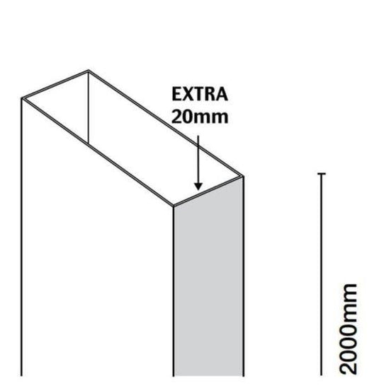 Merlyn 6 Series Frameless Extension Profile Extra 20mm - S6FEXT - Envy Bathrooms Ltd