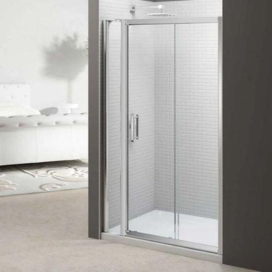 Merlyn 6 Series Sliding Shower Door and Inline Panel - 1200mm Shower Door 1340-1415mm - M68241P2H - Envy Bathrooms Ltd