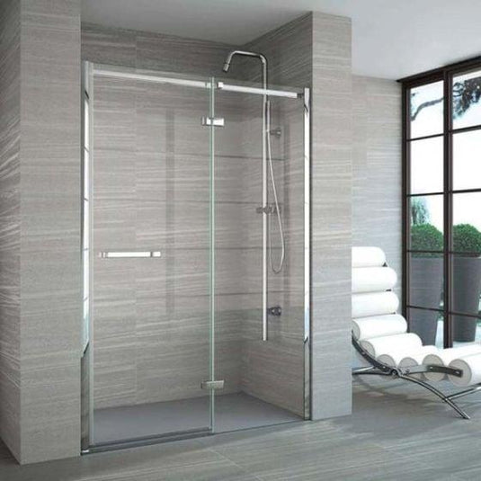 Merlyn 8 Series 1000+mm Frameless Hinge & Inline Shower Door - Chrome - A0611RF - Envy Bathrooms Ltd