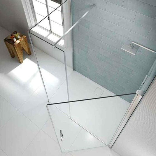 Merlyn 8 Series 1000mm Frameless Pivot Shower Door & Inline Panel - Chrome - S8FPI1002H - Envy Bathrooms Ltd