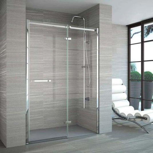 Merlyn 8 Series 1100+mm Frameless Hinge & Inline Shower Door - A0611SF - Envy Bathrooms Ltd