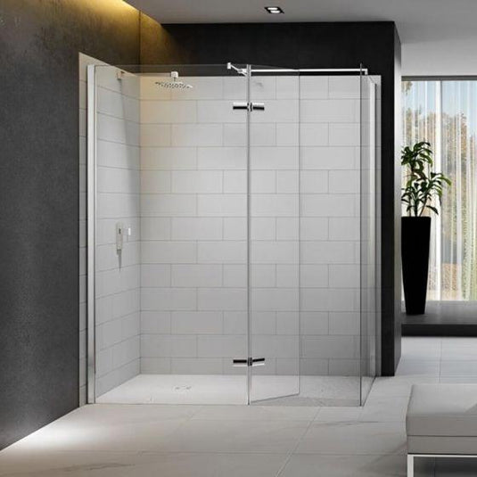 Merlyn 8 Series 1200 x 900mm Walk-In Shower Enclosure with Hinged Swivel Panel - Chrome - M8SWS400H - Envy Bathrooms Ltd
