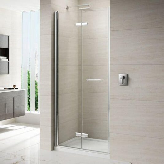 Merlyn 8 Series 800mm Frameless Hinged Bifold Shower Door - Chrome - M87211 - Envy Bathrooms Ltd