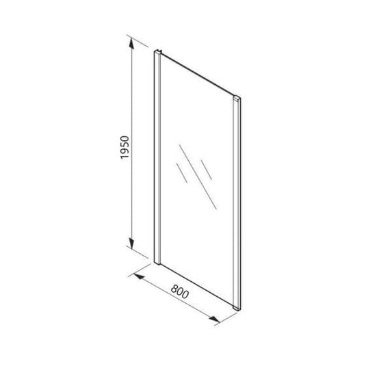 Merlyn 8 Series 800mm Frameless Hinged Bifold Side Panel - M82102 - Envy Bathrooms Ltd