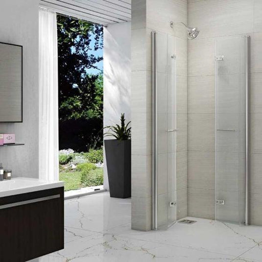 Merlyn 8 Series Double Folding Showerwall 1000 x 1000mm - M86104H - Envy Bathrooms Ltd