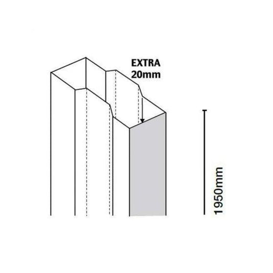 Merlyn 8 Series Framed Extension Profile 20mm - Chrome - M8EXT20 - Envy Bathrooms Ltd