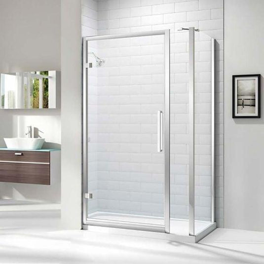Merlyn 8 Series Hinge and Inline Panel 850mm+ Wide - 840-900mm - M81210P1H - Envy Bathrooms Ltd