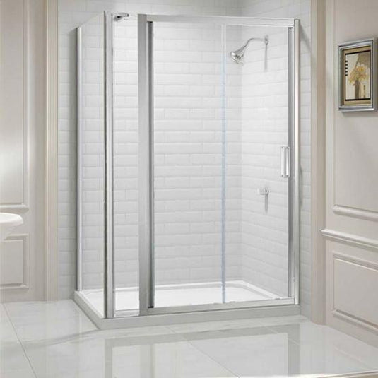 Merlyn 8 Series Sliding Shower Door and Inline Panel 1500mm+ Wide - 1480-1540mm - M88291P1H - Envy Bathrooms Ltd
