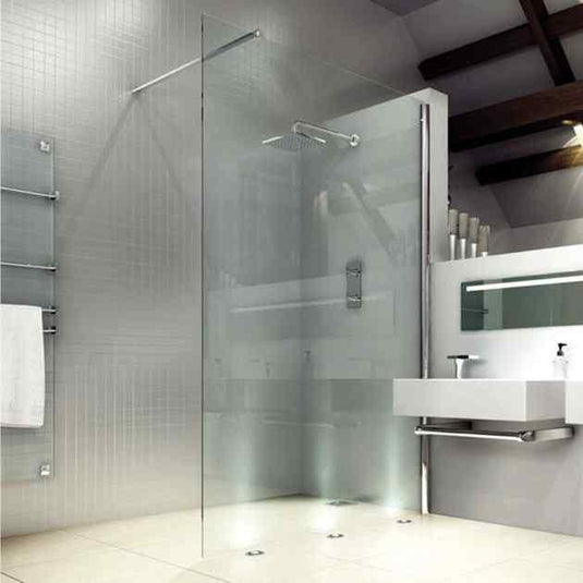 Merlyn 8 Series Vertical Brace Wet Room Glass Panel 1200mm Wide - M8SW241 - Envy Bathrooms Ltd