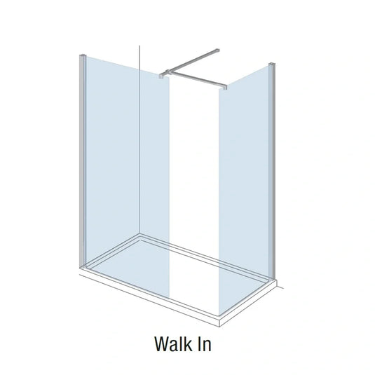 Merlyn 8mm Wetroom Panel - 300mm - Chrome - 8W30 - Envy Bathrooms Ltd