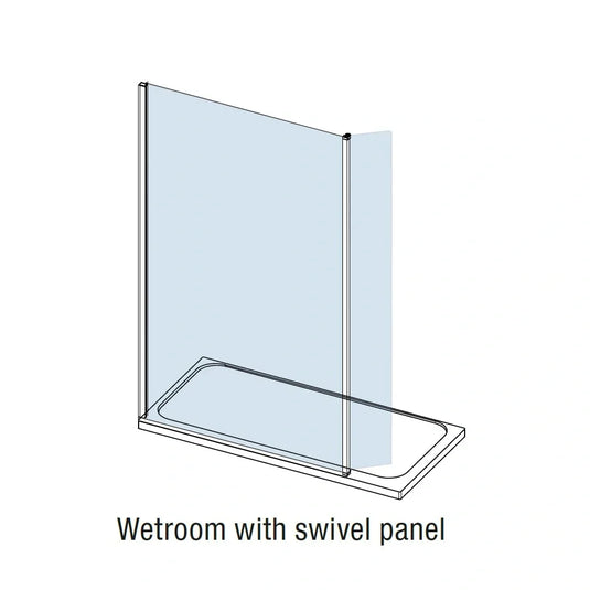 Merlyn 8mm Wetroom Panel - 300mm - Chrome - 8W30 - Envy Bathrooms Ltd