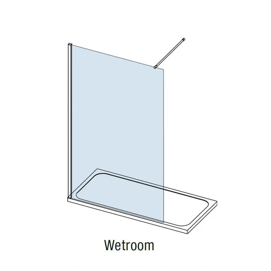 Merlyn 8mm Wetroom Panel - 300mm - Chrome - 8W30 - Envy Bathrooms Ltd