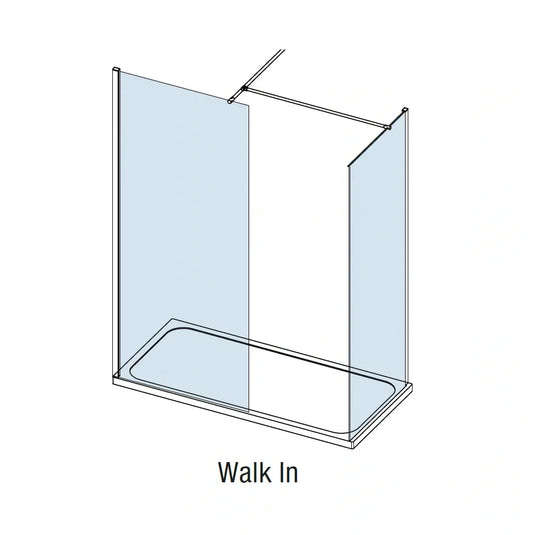 Merlyn 8mm Wetroom Panel - 400mm - Brushed Nickel - 8W40BN - Envy Bathrooms Ltd