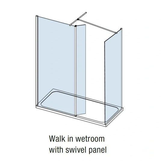 Merlyn 8mm Wetroom Panel - 400mm - Matt Black - 8W40MB - Envy Bathrooms Ltd