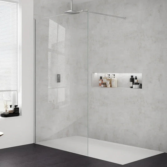 Merlyn 8mm Wetroom Panel - 400mm - Chrome - 8W40 - Envy Bathrooms Ltd