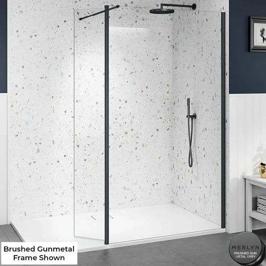 Merlyn 8mm Wetroom Shower Swivel Panel - 300mm - Brushed Gunmetal - 8WSV30BGM - Envy Bathrooms Ltd