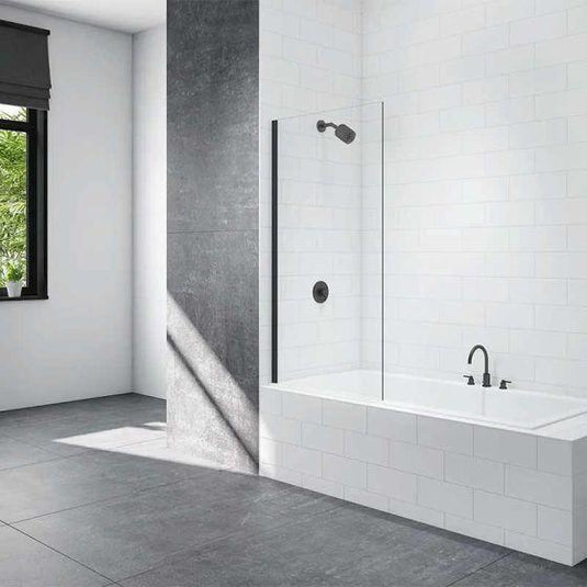 Merlyn Black 1500 x 800mm Fixed Square Bath Screen - BLKMB0 - Envy Bathrooms Ltd