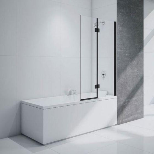 Merlyn Black 900mm 2 Panel Bath Screen Right Hand - BLKMB7R - Envy Bathrooms Ltd