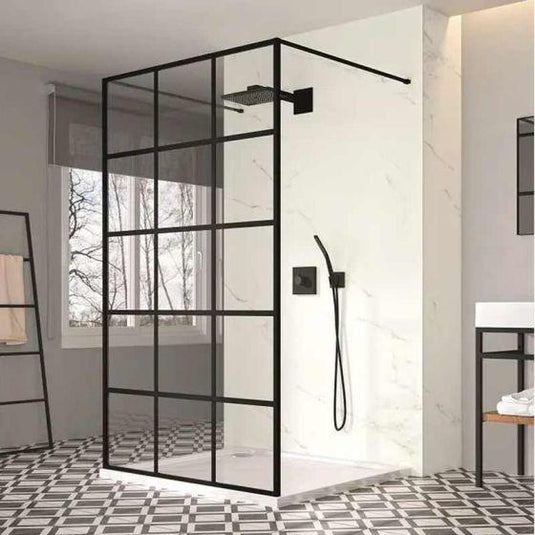 Merlyn Black Squared Double Entry Shower Wall Panel 1200mm - BLKFSWCTL120D - Envy Bathrooms Ltd