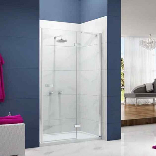 Merlyn Ionic Essence 1100mm+ Frameless Hinge & Inline Shower Door - Chrome - A0111JF - Envy Bathrooms Ltd