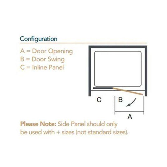 Merlyn Ionic Essence 1100mm Frameless Hinge Recess Shower Door & Inline Panel - Chrome - A0111JH - Envy Bathrooms Ltd