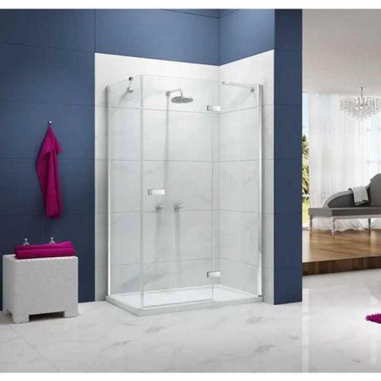 Merlyn Ionic Essence 1400mm+ Frameless Hinge & Inline Shower Door - Chrome - A0111HF - Envy Bathrooms Ltd