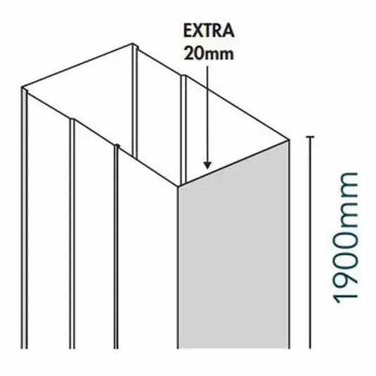 Merlyn Ionic Essence Extension Profile - DWH14B0 - Envy Bathrooms Ltd