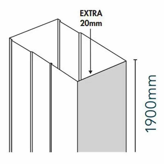 Merlyn Ionic Essence Extension Profile - DWH14B0 - Envy Bathrooms Ltd