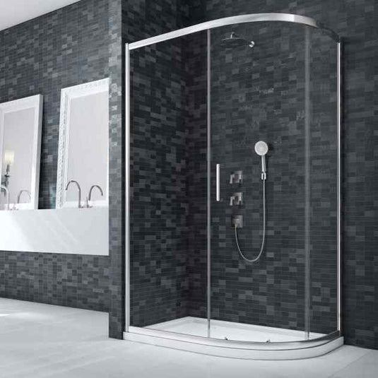 Merlyn Ionic Essence Framed 1200 x 900mm Offset Quadrant 1 Door Shower Enclosure - Chrome - DWH03EH - Envy Bathrooms Ltd