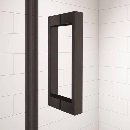 Merlyn Ionic Essence Frameless 1200+mm Hinge and Inline Shower Door - Black - BLKH1200SPH - Envy Bathrooms Ltd