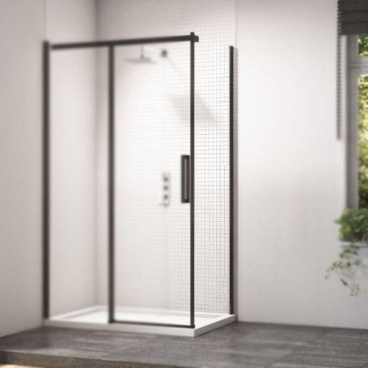 Merlyn Ionic Essence Frameless 800mm Side Panel - Black - BLKFSP800 - Envy Bathrooms Ltd