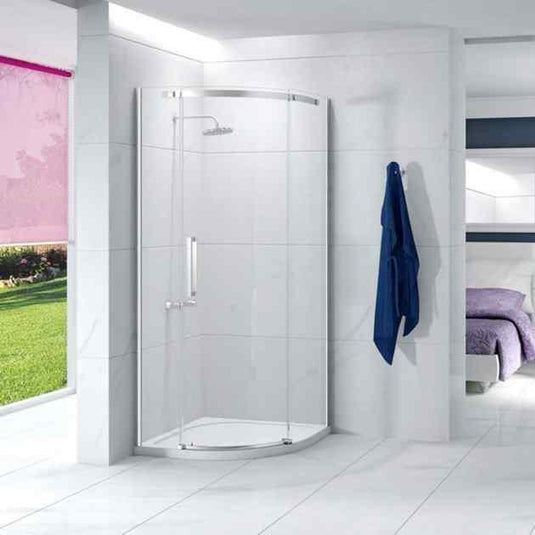 Merlyn Ionic Essence Frameless 900mm x 900mm Quadrant Single Shower Enclosure - Left Handed - Chrome - A0101MH - Envy Bathrooms Ltd