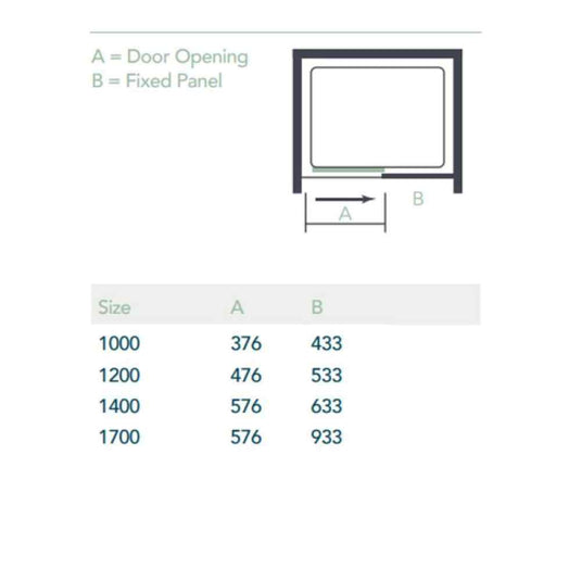 Merlyn Ionic Express 1700mm Low Level Sliding Shower Door - Right Hand - Chrome - A0303TH - Envy Bathrooms Ltd