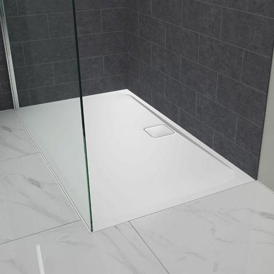 Merlyn Level 25 1000 x 900mm Rectangular Shower Tray with 90mm Fast Flow Waste & Cover - White - L109RT - Envy Bathrooms Ltd