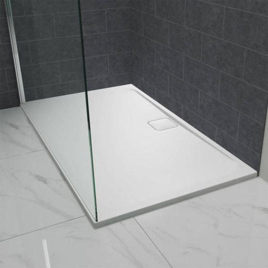 Merlyn Level 25 1200 x 760mm Rectangular Shower Tray with 90mm Fast Flow Waste & Cover - White - L1276RT - Envy Bathrooms Ltd