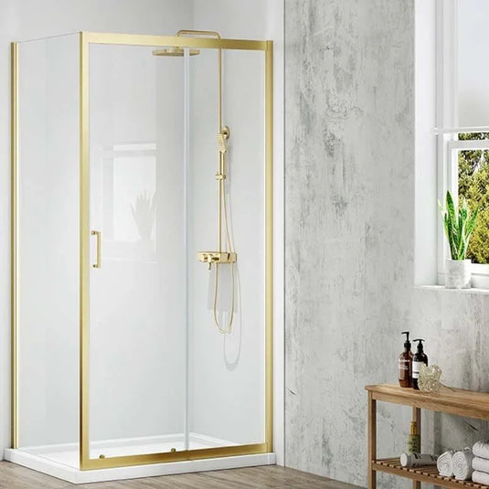 Merlyn MBOX 760mm Side Shower Panel - Brushed Brass - MBSP760BBR - Envy Bathrooms Ltd