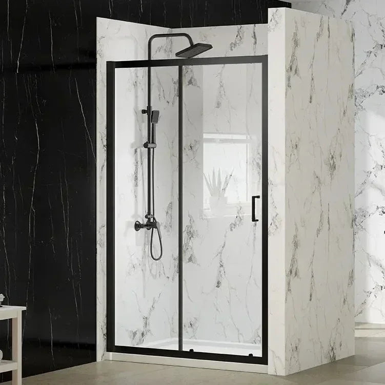 Merlyn MBOX 1100mm Sliding Shower Door - Matt Black - MBS1100MB